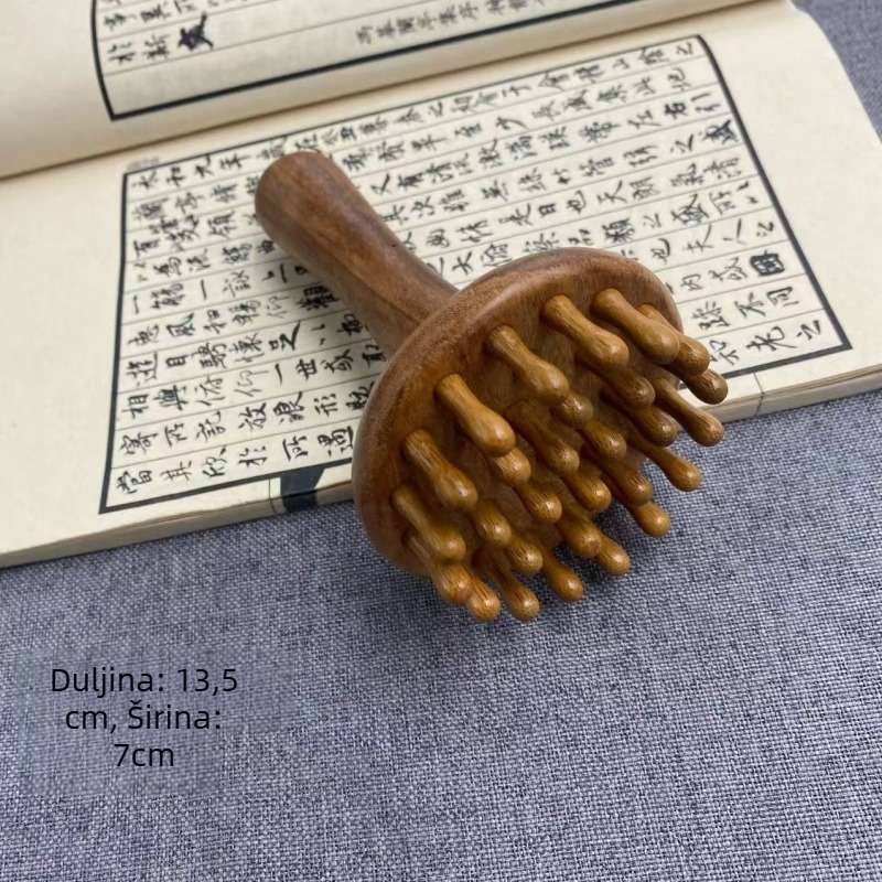 Drveni masažni alat s višestrukim zubima za cijelo tijelo, ručno sastavljeni masažni češalj od sandalovog drveta, beauty alat