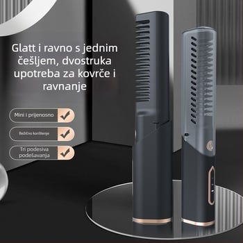 Električni češalj za izravnavanje, bežično USB punjenje, turmalinski keramički grijač, promjer toplinskog vodila <15 mm, 45W, 110-220V