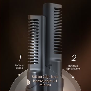 Električni češalj za izravnavanje, bežično USB punjenje, turmalinski keramički grijač, promjer toplinskog vodila <15 mm, 45W, 110-220V