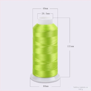 Niti za izvezivanje 120D/2, poliester, OEKO-TEX certifikat, za računalne strojeve za izvezivanje