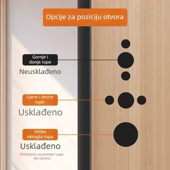 Asabi 680 Mehanička brava za drvena vrata s ručkom, cinkova legura