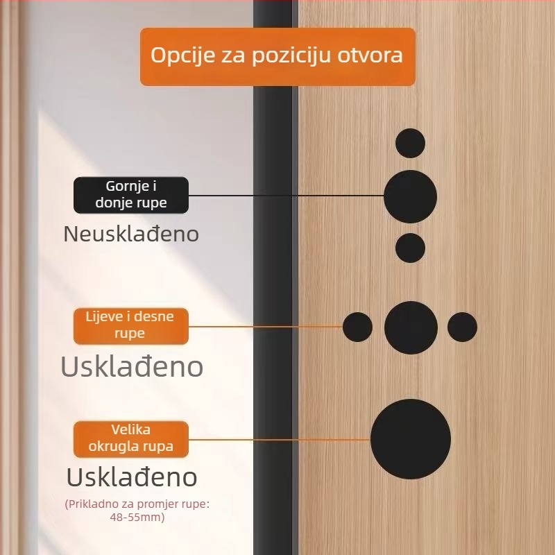 Asabi 680 Mehanička brava za drvena vrata s ručkom, cinkova legura