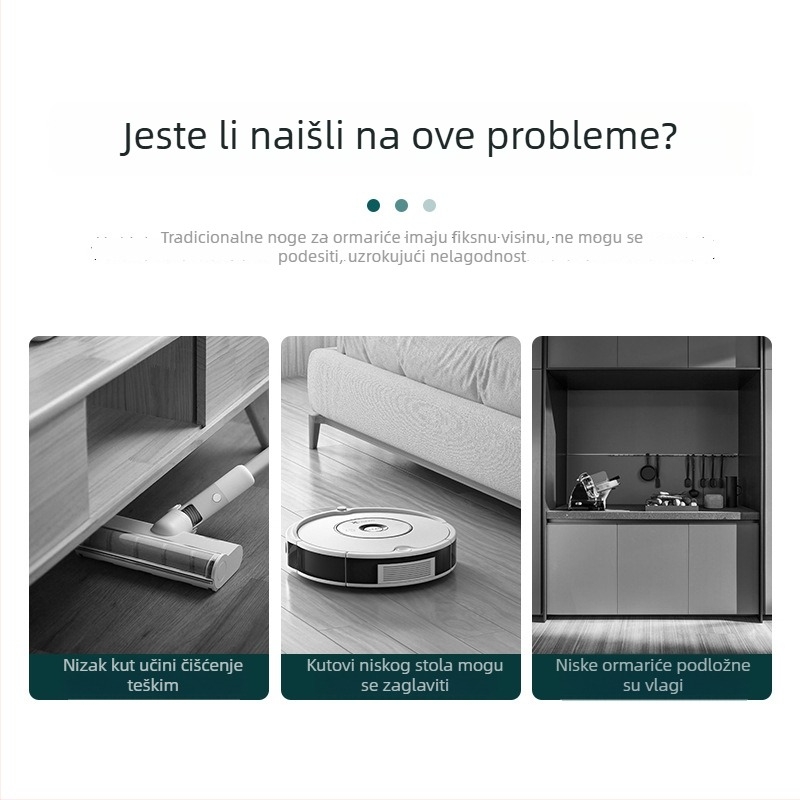Teleskopske noge ormarića – podesive, od hladno valjanog čelika, model 001, za sofu i TV ormara