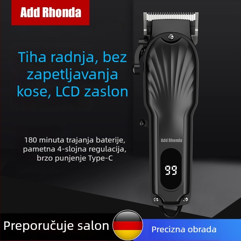 Električni šišač za kosu F9 s keramičkom oštricom, punjivi, motor bez četkica, vodootporan, vijek baterije 1–3 sata