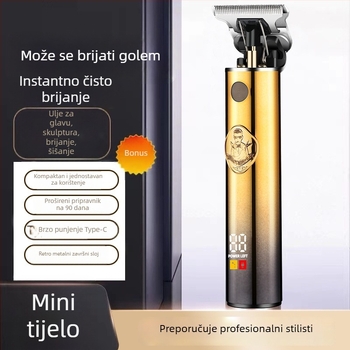 Frizerska mašina za kosu s brushless motorom, ugrađena baterija 1000–1200 mAh (1–3 h rada), odvojiva oštrica za pranje pod vodom, oštrice od nehrđajućeg čelika, niska buka 36–45 dB