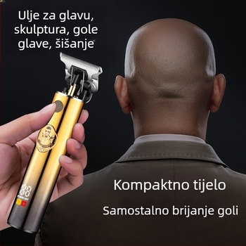 Frizerska mašina za kosu s brushless motorom, ugrađena baterija 1000–1200 mAh (1–3 h rada), odvojiva oštrica za pranje pod vodom, oštrice od nehrđajućeg čelika, niska buka 36–45 dB