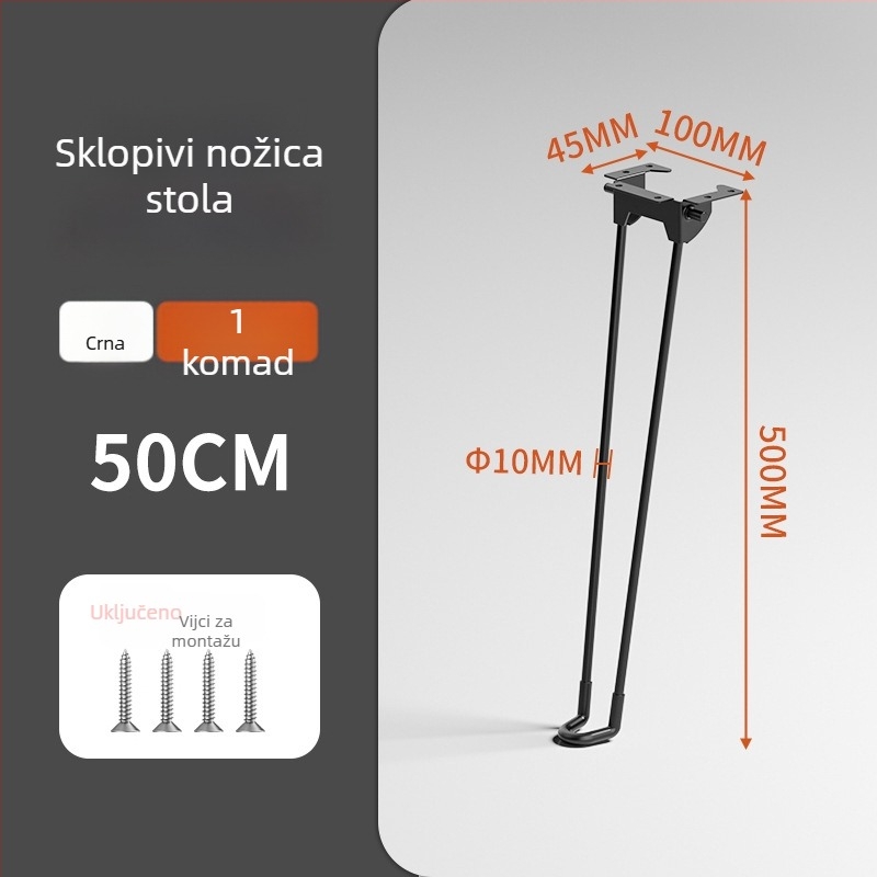 Sklopive noge stola – željezo, Yan shuo, model Folding table legs, moderan minimalistički stil, premaz sprej-boje, pogodno za vanjske stolove, radne stolove i blagovaonske stolove