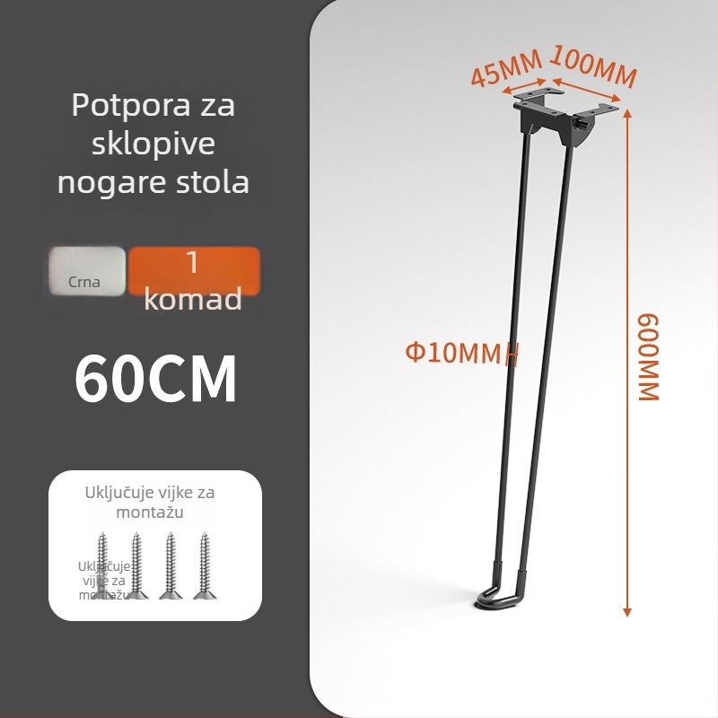 Sklopive noge stola – željezo, Yan shuo, model Folding table legs, moderan minimalistički stil, premaz sprej-boje, pogodno za vanjske stolove, radne stolove i blagovaonske stolove