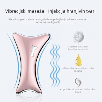 Uređaj za njegu vrata i lica s grijanjem, vibracijom i liftingom, mikrostrujom i funkcijom struganja masaže — Model 901, ABS, punjenje, upravljanje gumbom, 3. brzina