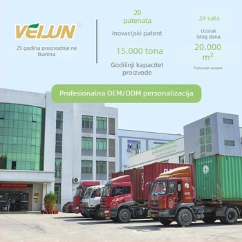 Netkano pokrivalo za tlo za nagibe, prozračno i otporno na prašinu, spunbond tkanina, GSM po želji