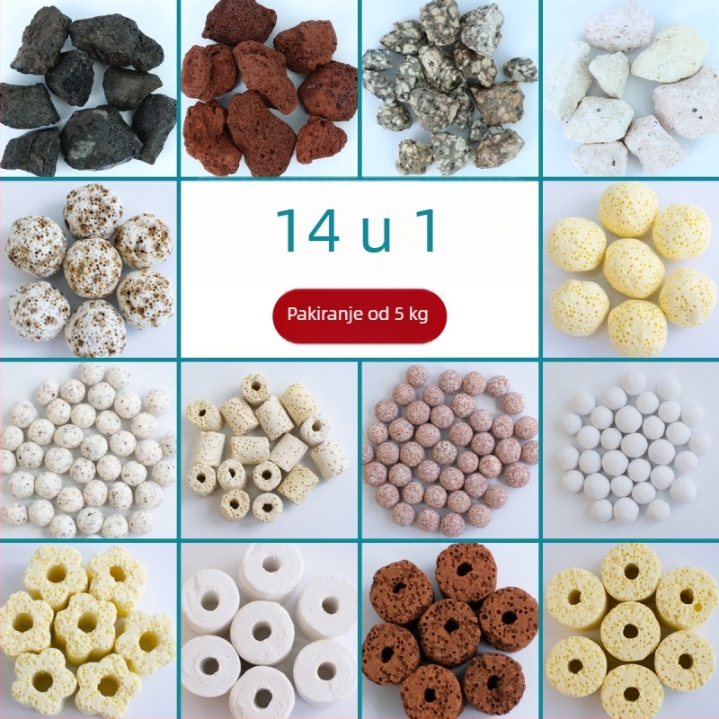 Filtracijsko sredstvo za akvarij – šuplje kvarcne nano-sferne kuglice za uzgoj nitrifikacijskih bakterija, keramički materijal, 1000 g