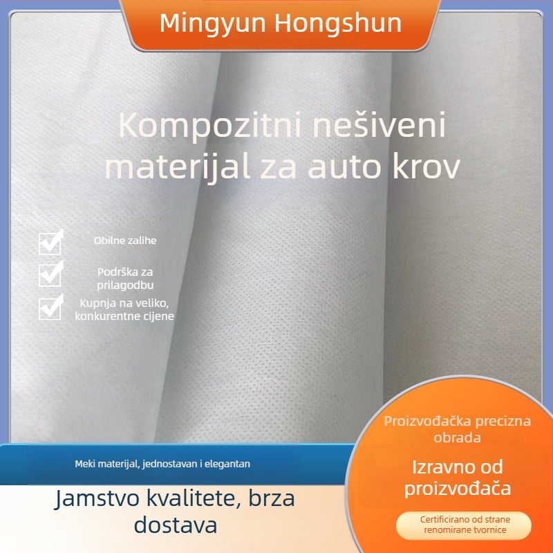 Kompozitni iglanop probuđeni netkani tekstil za unutrašnjost automobila; poliester; vatrootporan i otporan na visoke temperature; namijenjen za podstavu odjeće i materijale za skladištenje i pakiranje