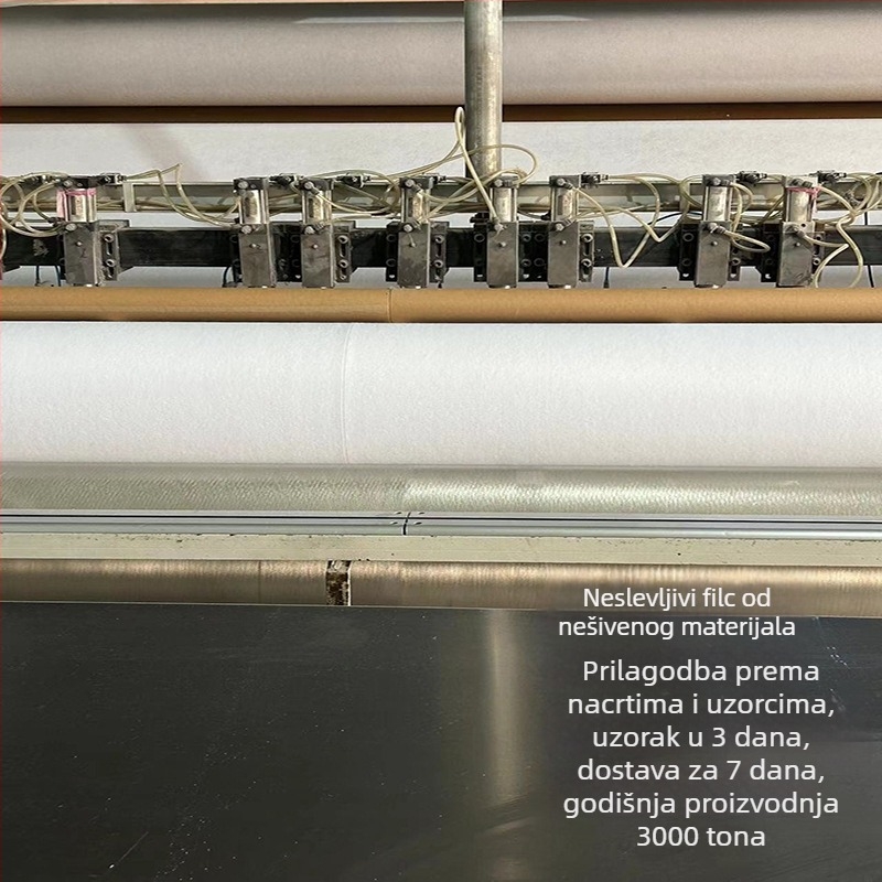 Kompozitni iglanop probuđeni netkani tekstil za unutrašnjost automobila; poliester; vatrootporan i otporan na visoke temperature; namijenjen za podstavu odjeće i materijale za skladištenje i pakiranje