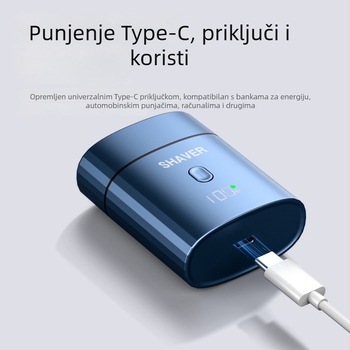 Električni brijač s plutajućom glavom, rotirajuća glava s dvije oštrice, odvojiva i periva glava za brijanje, ugrađena punjiva baterija 300–500 mAh, radno trajanje 45–60 minuta
