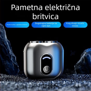 Električni brijač s dvostrukim rotirajućim glavama, kompaktnih dizajna za putovanja, odvojiva periva glava, bez četkica, napajanje