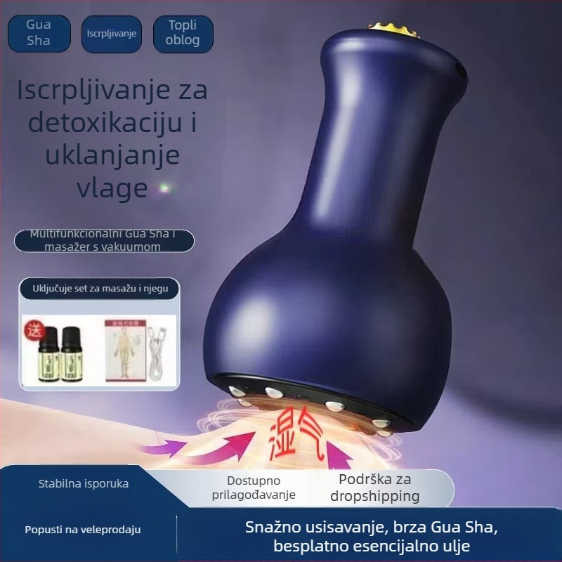 Cupping uređaj s USB napajanjem za cijelo tijelo, Guasha alat za masažu i otklanjanje blokada meridijana, Model 001, Težina 211 g