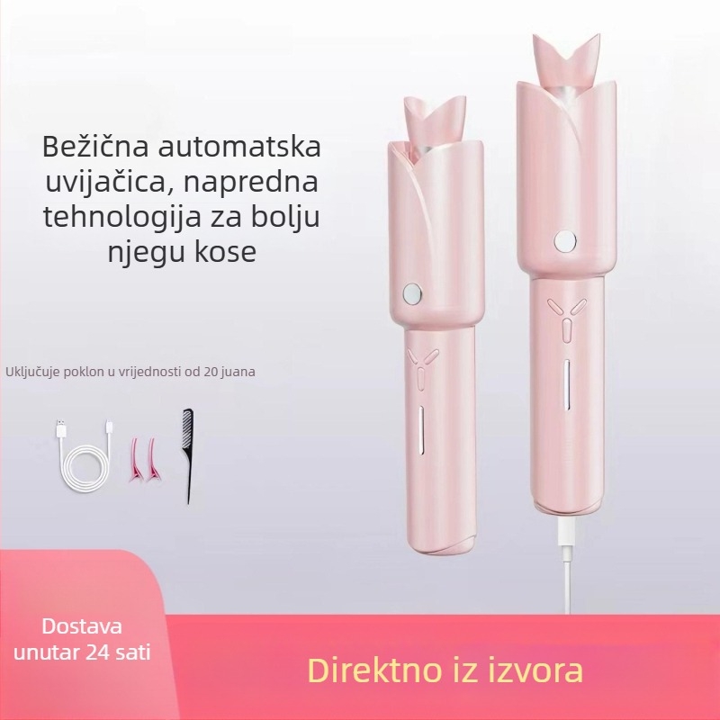 Bežični automatski uvijač za kosu s titan-turmalinskim premazom, 42W, 12V, 10 razina kontrole temperature