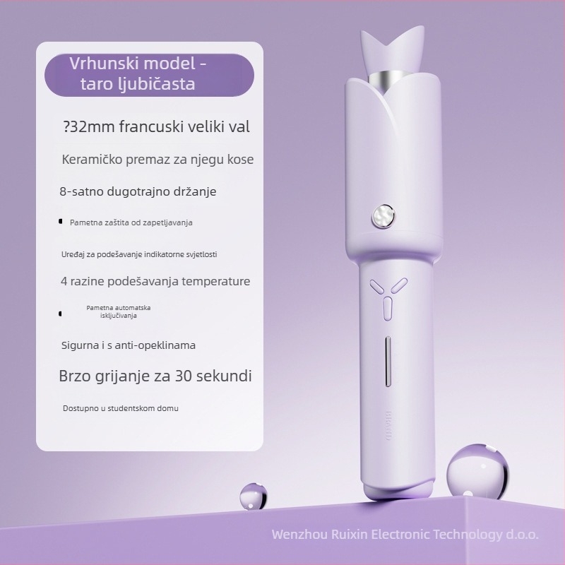Bežični automatski uvijač za kosu s titan-turmalinskim premazom, 42W, 12V, 10 razina kontrole temperature