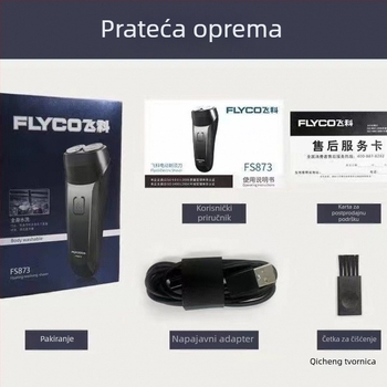 Brijač s dvostrukom glavom, potpuno periv, punjiv, s pametnim zaslonom za punjenje