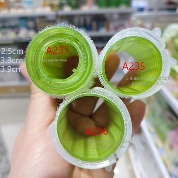 Klip za uvijanje kose s valjkom — samoljepiv, plastika/smola, za šiške, elastična kopča