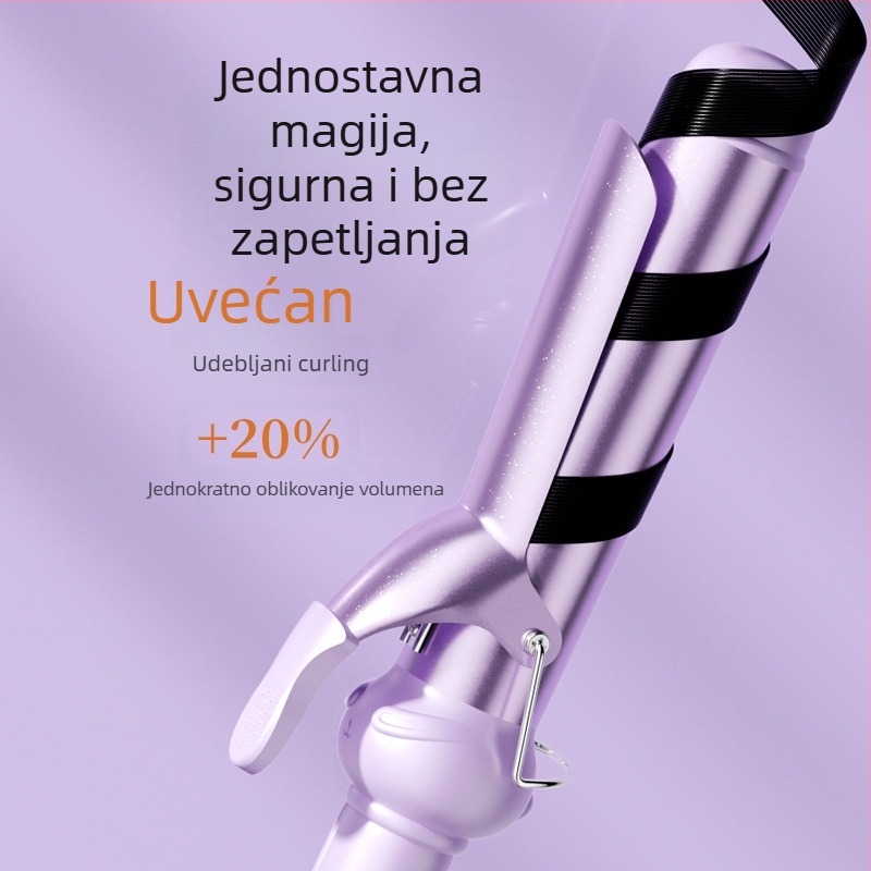 Uvijač za velike valove – unutarnje i vanjske kovrče, keramički premaz titanij-turmalin, 15 razina temperature, 25W, 220V