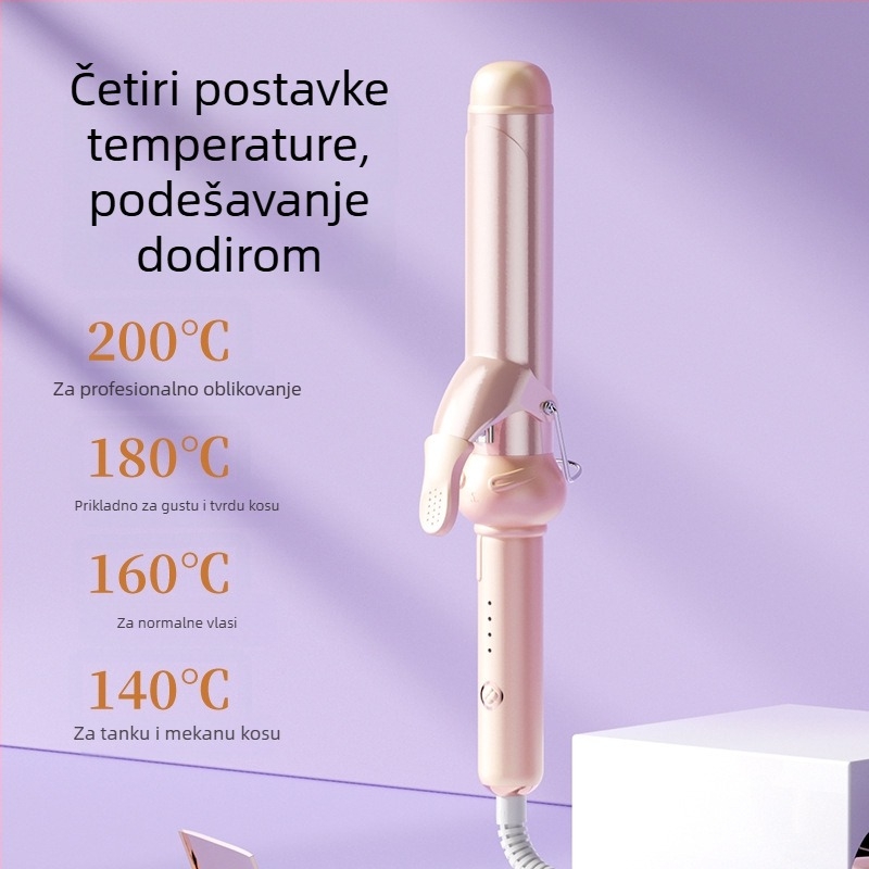 Uvijač za velike valove – unutarnje i vanjske kovrče, keramički premaz titanij-turmalin, 15 razina temperature, 25W, 220V