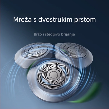 Xiao Mijia S101 električni brijač, rotirajuća glava s 3 oštrice, ugrađena punjiva baterija 300-500 mAh, autonomia do 60 minuta, potpuno periv.