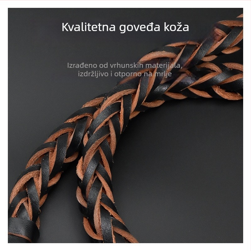 Kožna vodilica za pse od kravljeg kože, za srednje i velike pse, pogodno za Zlatnog retrivera i Njemačkog ovčara