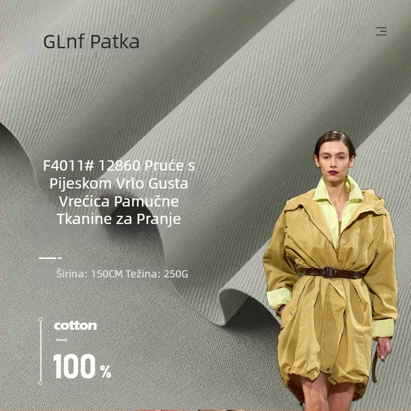 250 g pješčano oprana pamučna tkanina visoke gustoće, prozračna, za modne košulje i suknje