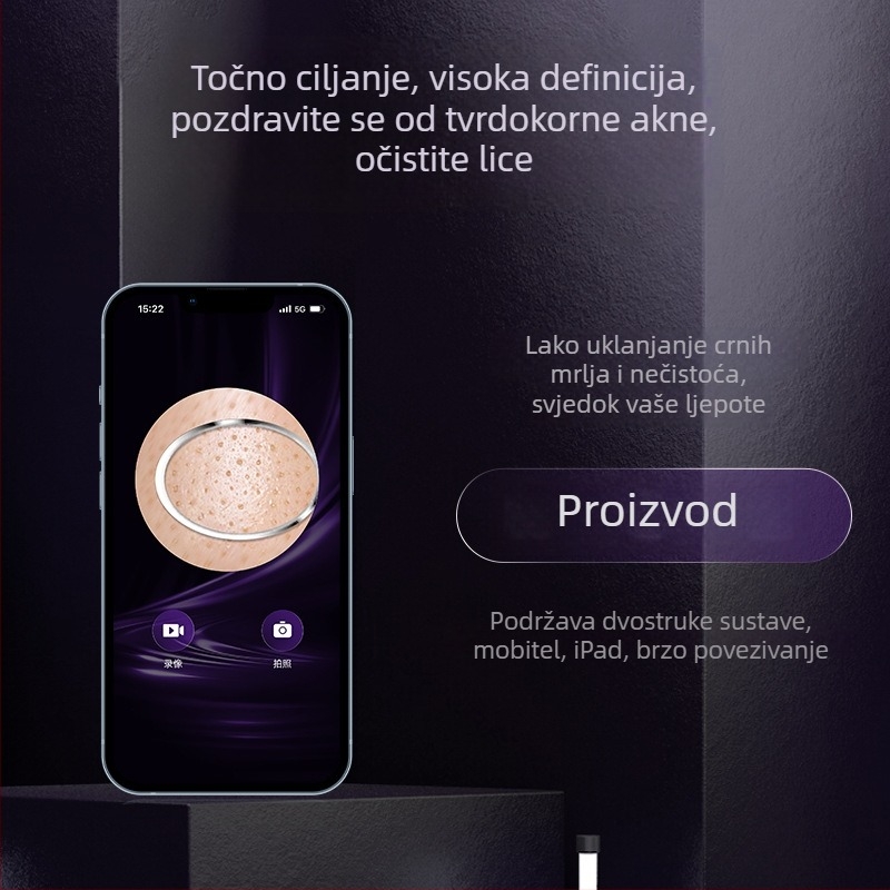 HD vizualna akne igla – električni čistač pora HWQ038, čišćenje pora, CE RoHS FCC certifikati, lansiran 2023, kućište: elektroplate i pjeskarenje