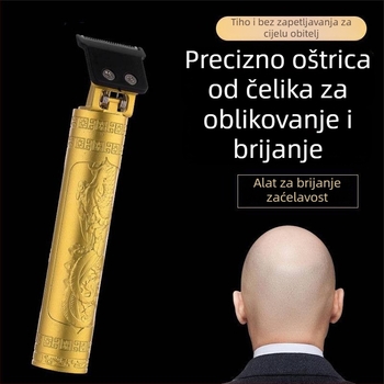 Frizer i dvostrano namijenjeni električni brijač za kućnu upotrebu, oštrice od titanovog legura, odvojiva i periva glavica za šišanje, univerzalna upotreba, nije vodootporan