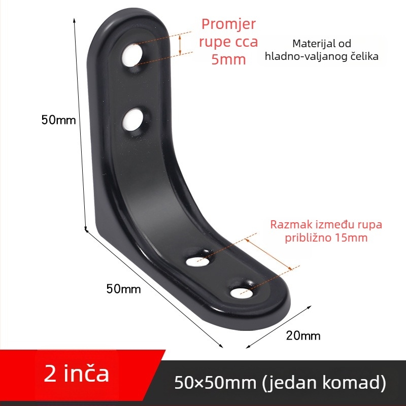 L-oblik zidni držač za skladištenje, materijal: hladno valjani čelik/nerđajući čelik, model 484848, za zidno skladištenje, stil: moderni minimalistički