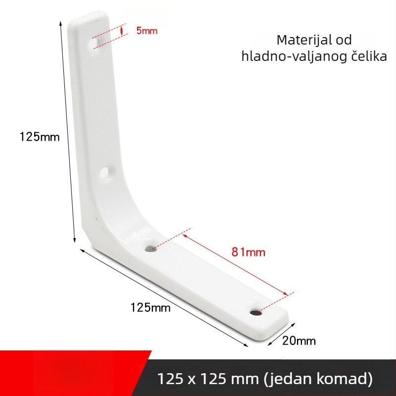 L-oblik zidni držač za skladištenje, materijal: hladno valjani čelik/nerđajući čelik, model 484848, za zidno skladištenje, stil: moderni minimalistički