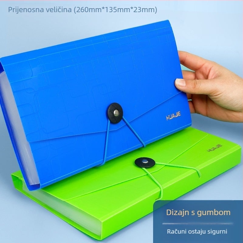 Hua Jie A5 akordeonska torba za fakture, 13 pretinaca, plastika, bez loga, bez prilagodbi