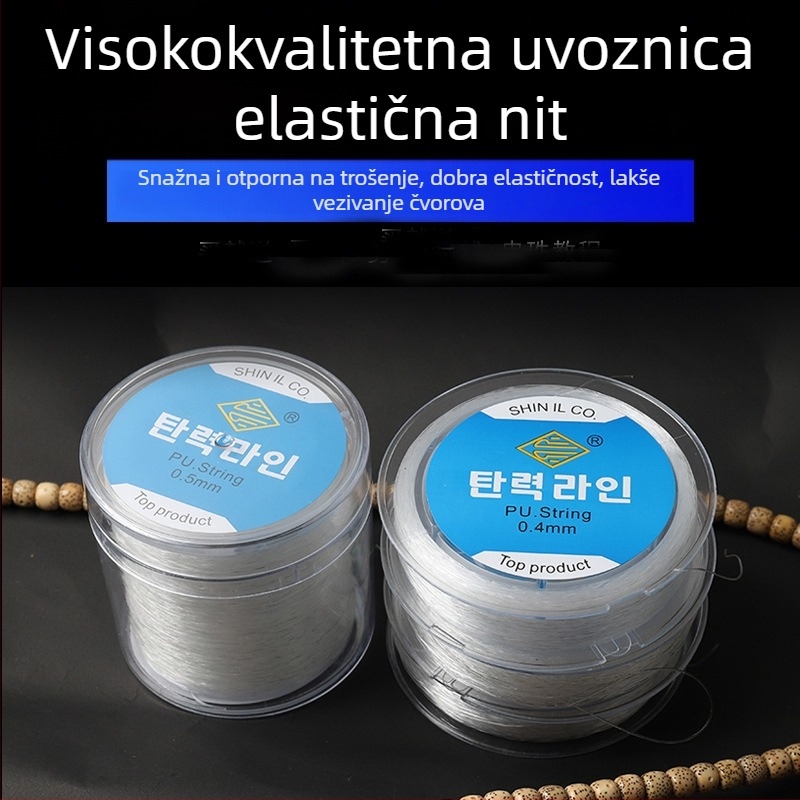 Elastična nit za ukrašavanje sa prozirnom kristalnom nitom, šifra proizvoda Yd0004.0004, ekološki postupak obrade