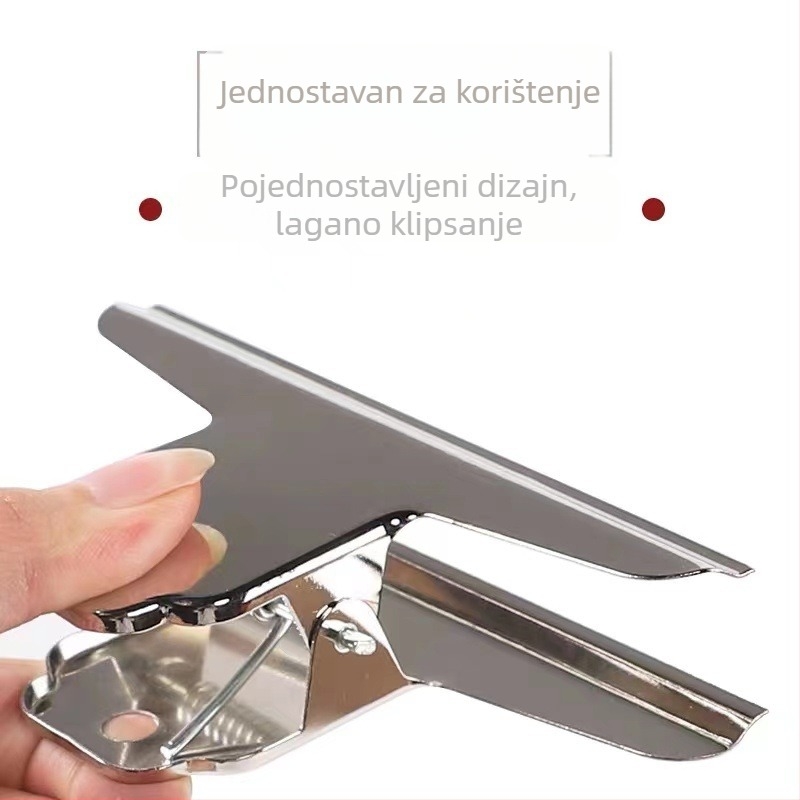 Weili veliki klips za dokumente od nehrđajućeg čelika; materijal: nehrđajući čelik; težine: 27 g, 40 g, 60 g, 85 g, 90 g.