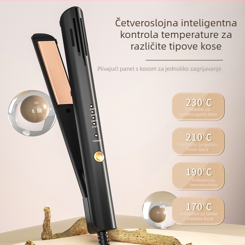 Dvostrani alat za oblikovanje kose za kovrče i ravnanje s turmalinsko-keramičkim pločama, promjer 16–20 mm, 110–220V, 35W, 4 postavke temperature