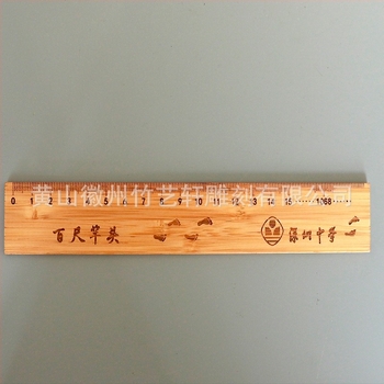 Bambusov centimetarski ravnalo s laserskim graviranjem logotipa, prilagodljivo, kampus stil
