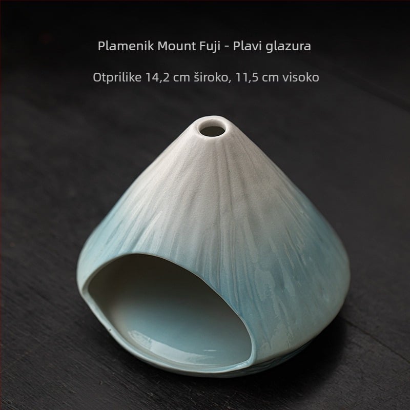 Keramički tamjanik (Materijal: keramika; Tehnika: šarena glazura; Stil: japanski; Marka: Conley Ceramics)