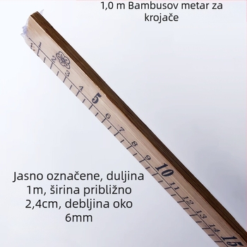 Drvena centimetarska ravnala za šivanje, bez loga