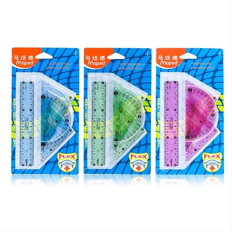 Set pravila s trokutom i kutomjerom, model 897134CH, materijal: plastika, težina: 36 g, prilagodba: Da