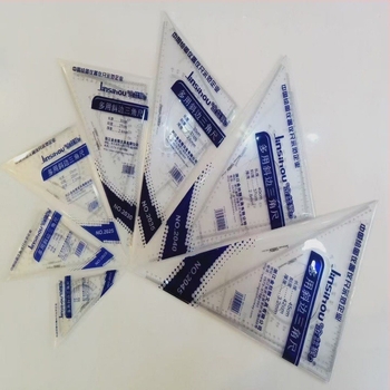 Golden Monkey plastični skup trokutastih ravnala s semi-scale oznakama (različiti modeli)