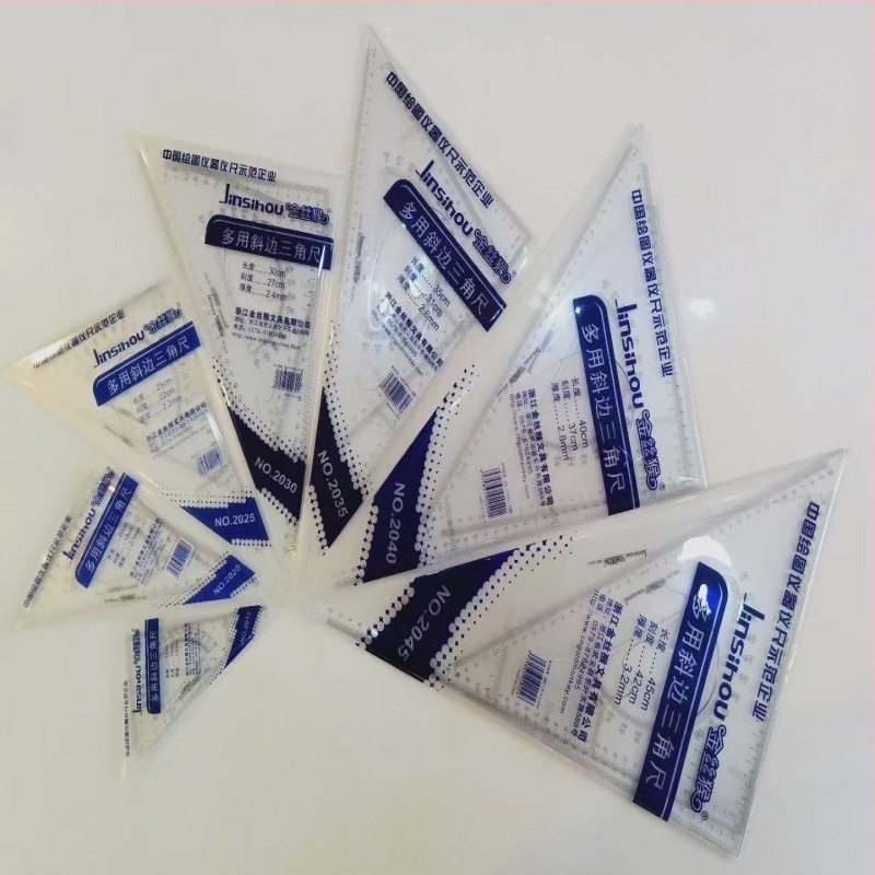 Golden Monkey plastični skup trokutastih ravnala s semi-scale oznakama (različiti modeli)