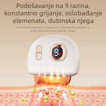 Punjački električni masažer za lice s 4 brzine, ABS+ aluminijsko kućište, masaža lica i grijanje vibracijom