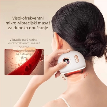 Punjački električni masažer za lice s 4 brzine, ABS+ aluminijsko kućište, masaža lica i grijanje vibracijom