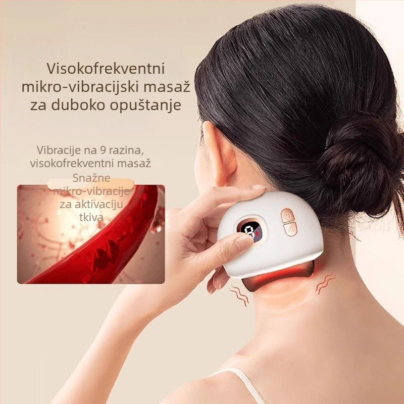 Punjački električni masažer za lice s 4 brzine, ABS+ aluminijsko kućište, masaža lica i grijanje vibracijom