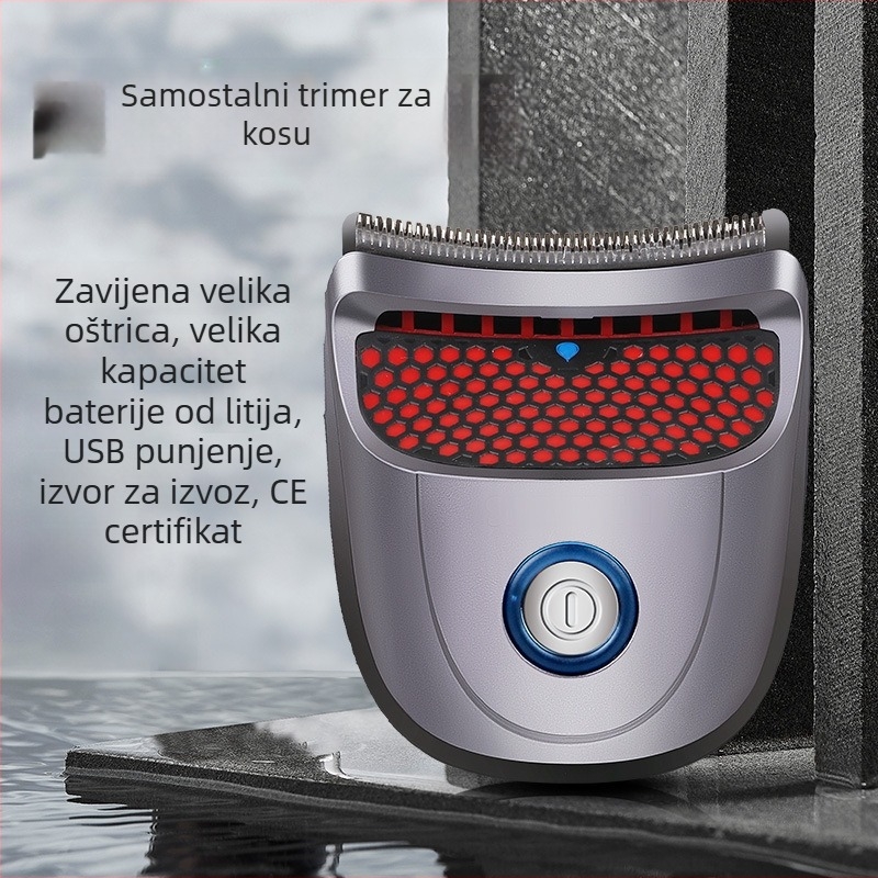 Električni kliper za muškarce sa ugrađenom baterijom, vodootporan, oštrica od nehrđajućeg čelika, četkasti motor