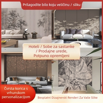 Dekorativni zidni umjetnički komad u PS okviru — moderno minimalistički stil, ručno crtano uljana na platnu, pogodna za dnevni boravak