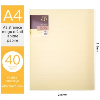 Plastična 40-stranica studentska mapa XS40, Hua Jie marka, debljina 20