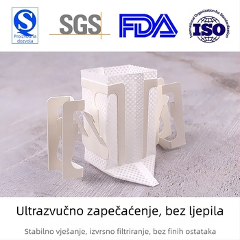 Filter vrećica za kavu s visećim ušima, neproziran materijal, 50 komada po pakiranju, OPP pakiranje, za ured, privatna oznaka dostupna